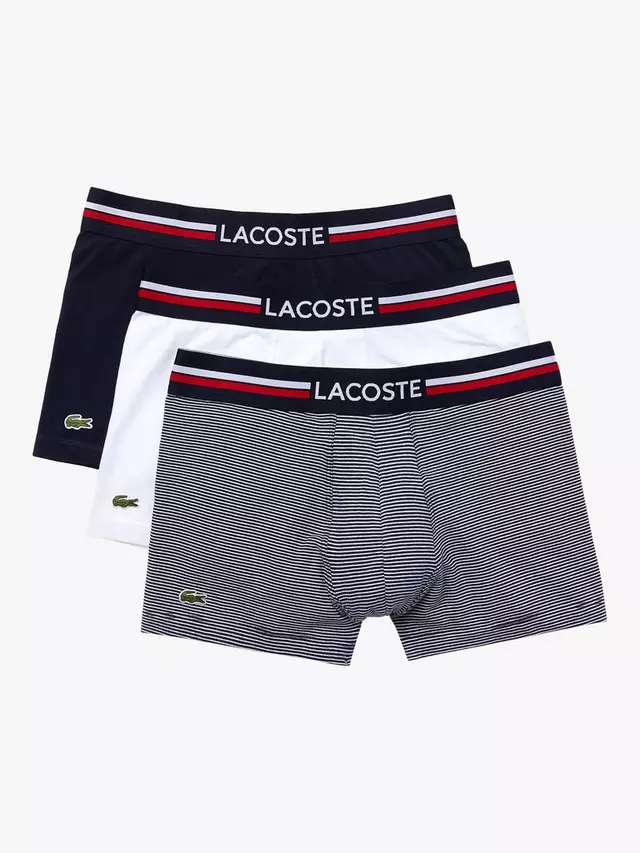 

Трусы Lacoste Three Tone Colour Waistband 3 шт, цвет marine/white