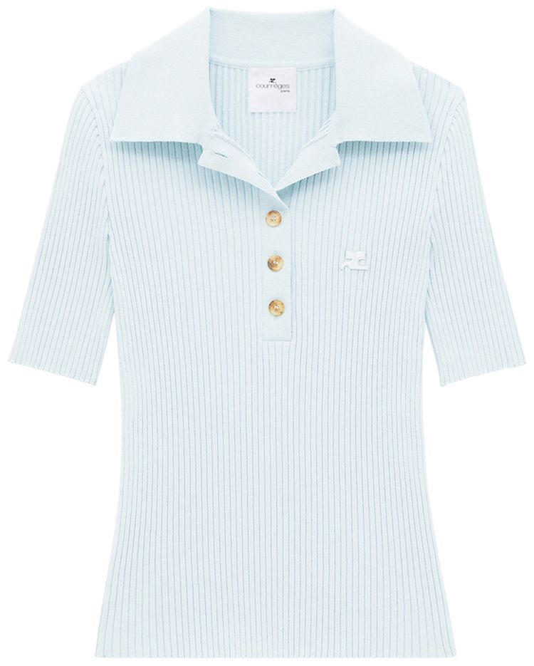 

Поло Courrèges Rib Knit Polo 'Iceberg', синий