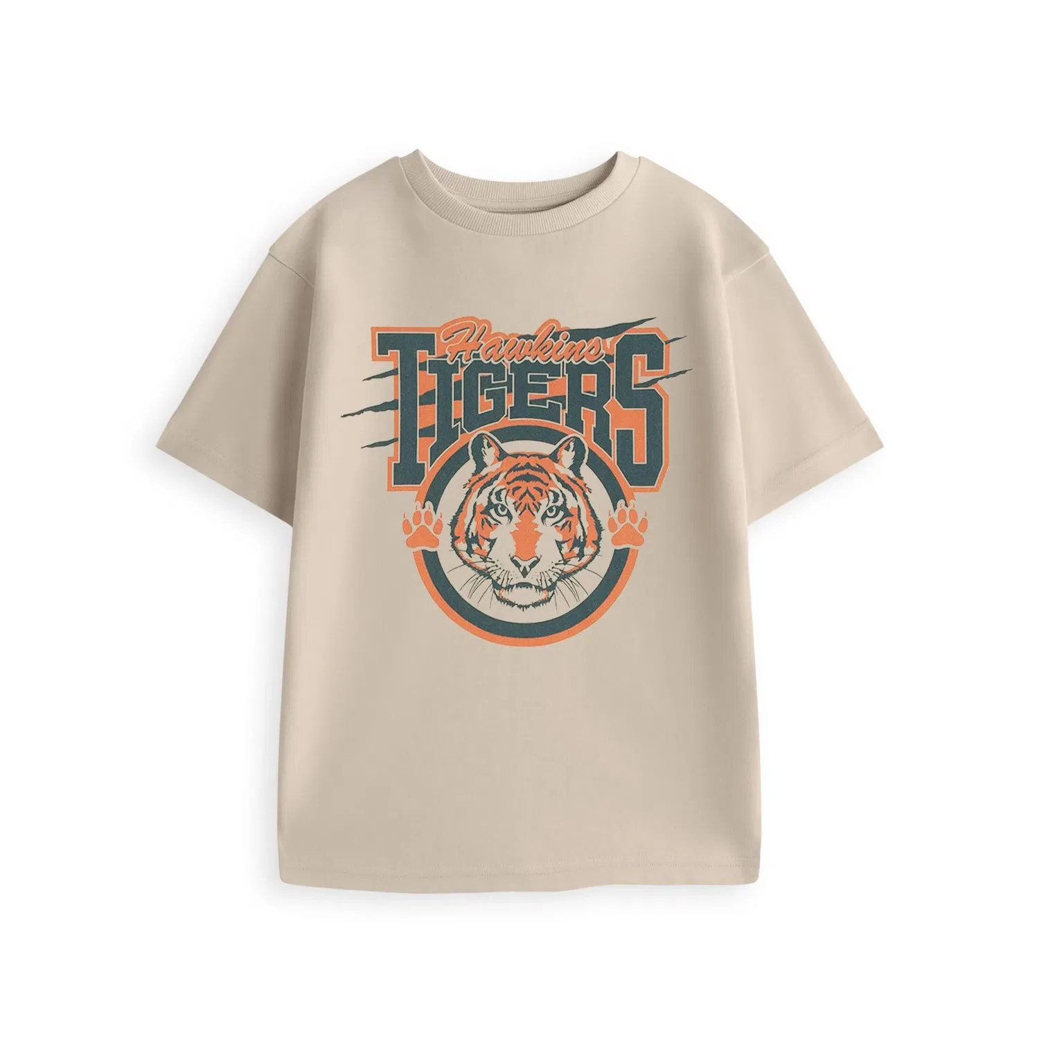 Детская футболка Stranger Things Hawkins Tigers, бежевый