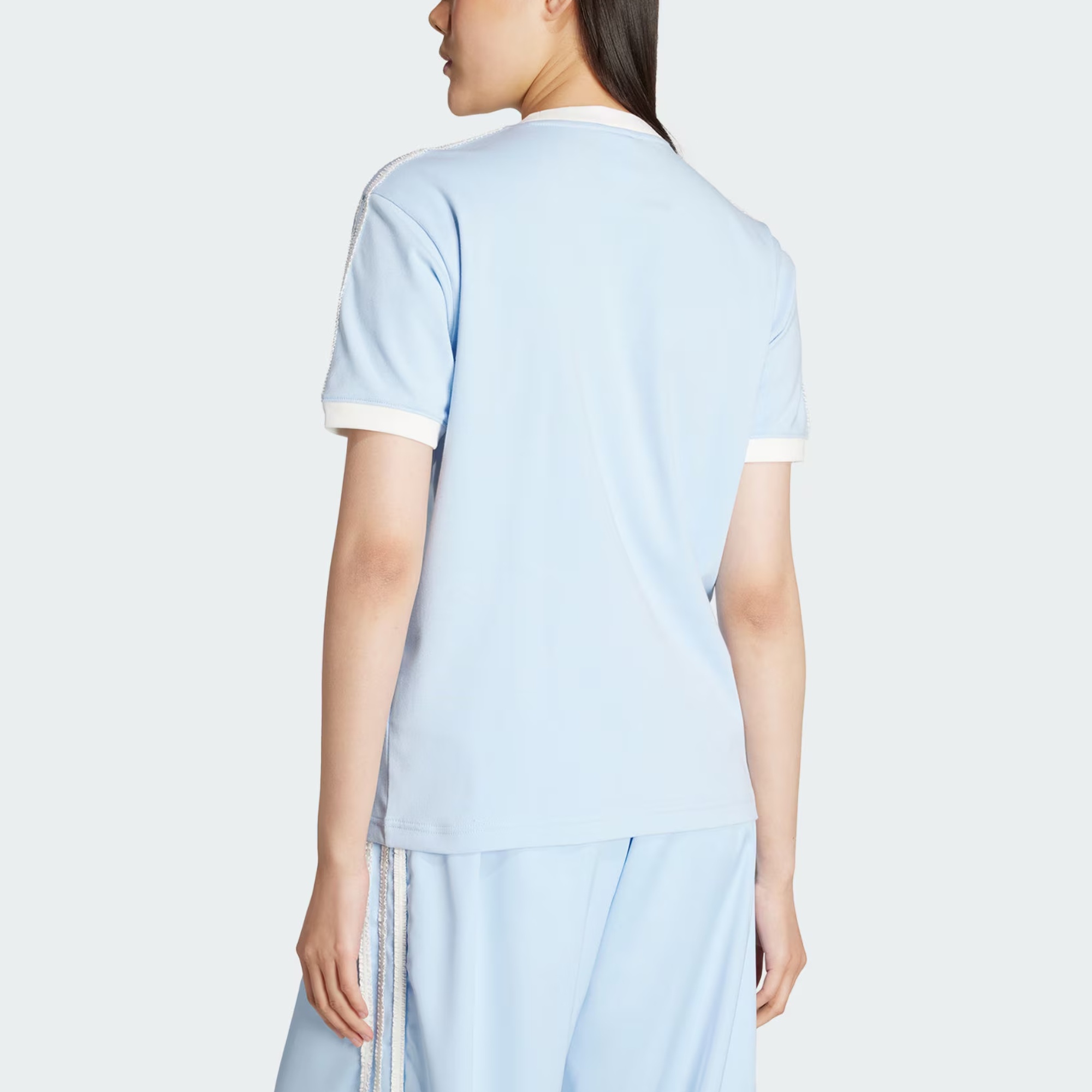 Футболка Adidas Ruffle Three stripes Adidas Originals, синий — фото 4