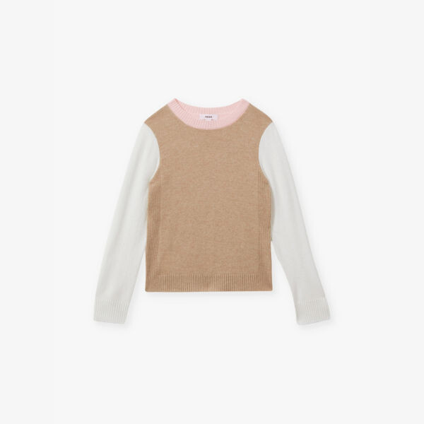 

Вязаный джемпер с круглым вырезом «Одри» 4-9 лет Reiss, коричневый