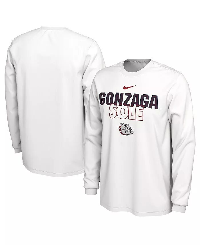 

Мужская белая футболка с длинным рукавом Gonzaga Bulldogs On Court Nike