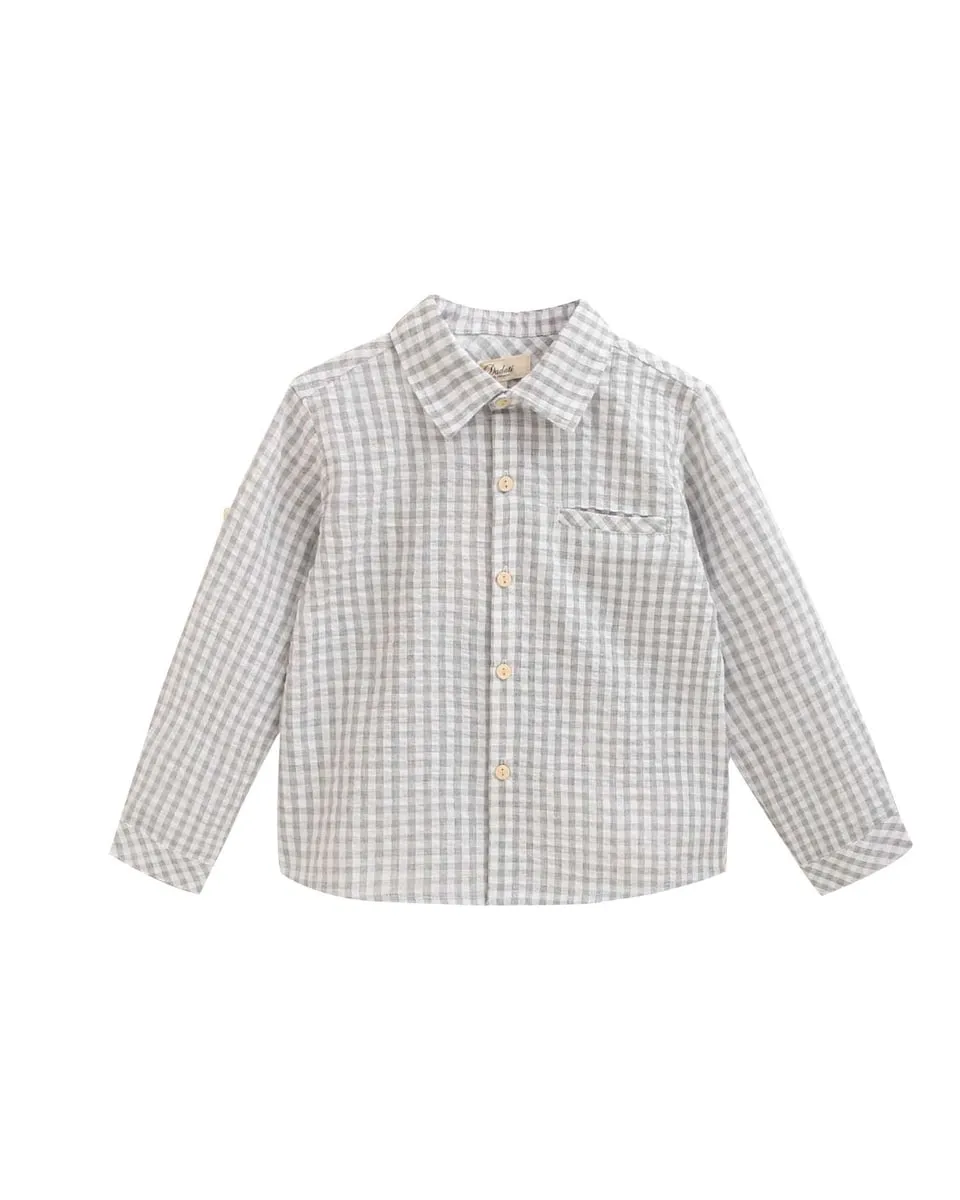 

Рубашка для мальчика в клетку виши Dadati, серый