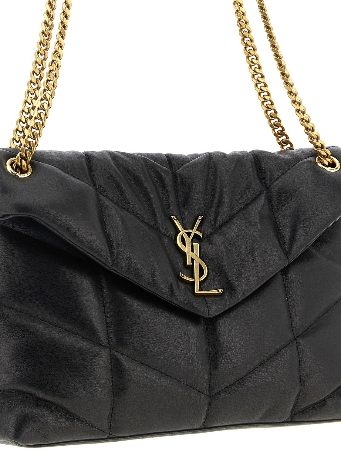 Сумка на плечо средней величины «Loulou Puffer» SAINT LAURENT, черный — фото 3
