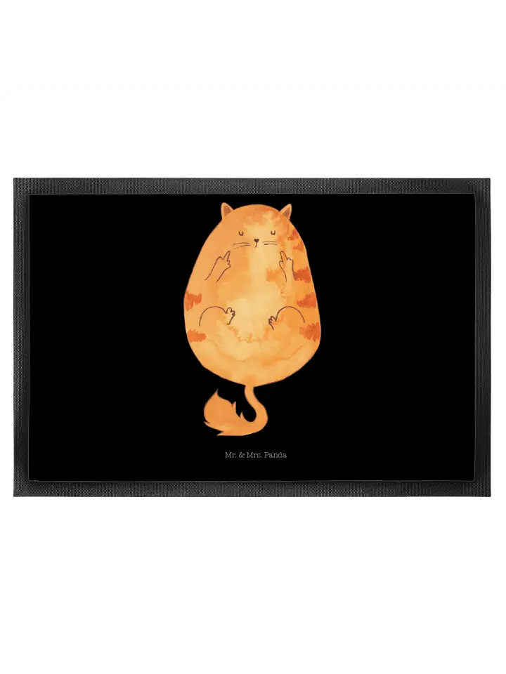 

Коврик Mr & Mrs Panda Katze Mittelfinger ohne Spruch, черный