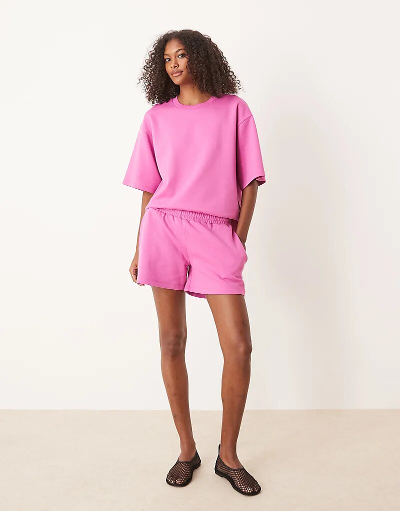 

Короткие шорты ASOS DESIGN цвета «интерлок» розового цвета