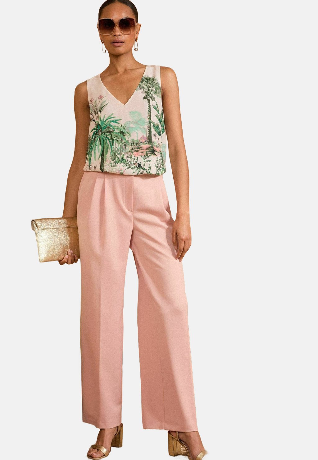 

Блуза REGULAR FIT - PRINTED V-NECK - Top Love & Roses, белый