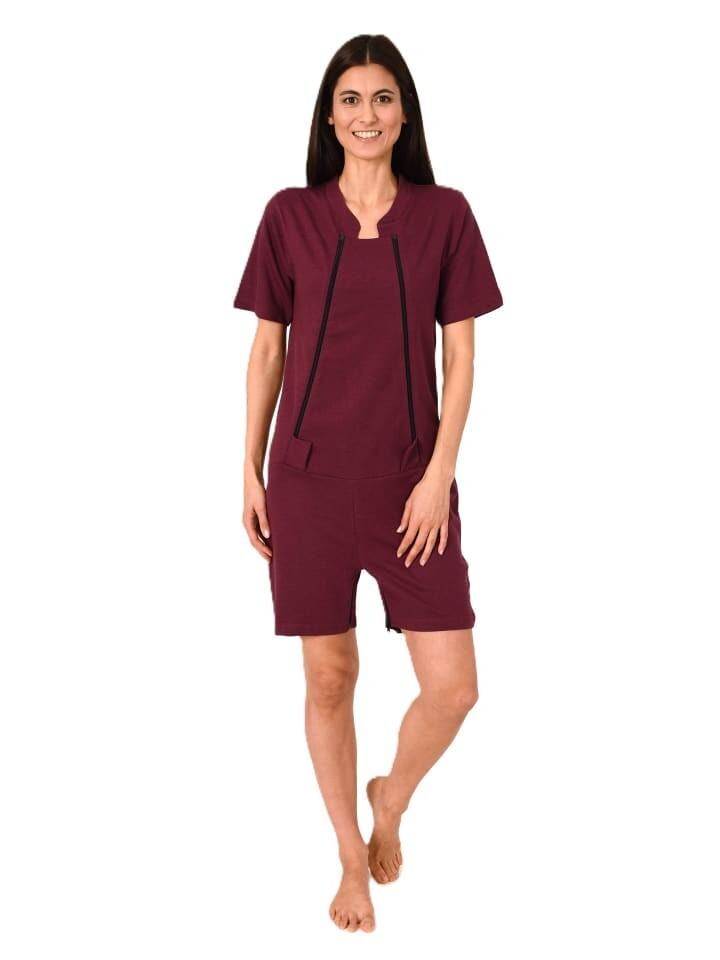 

Трусы NORMANN Pflegeoverall kurzarm Reissverschluss Vorne, цвет beere