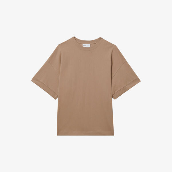

Футболка свободного покроя из хлопкового джерси Reiss x 100 ciels spencer с круглым вырезом Reiss, коричневый