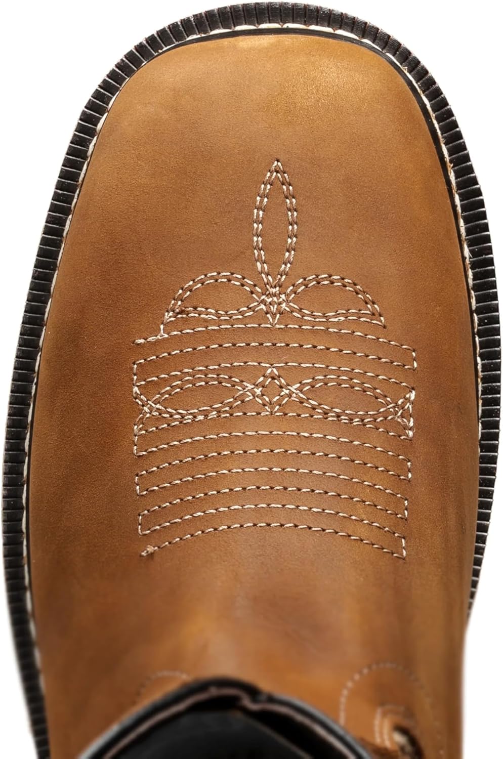 Мужские вестерн-ковбойские ботинки King Welt KW6036 Tan 11 из подлинной премиальной кожи, с мягким носком, квадратным носком, нескользящие, без шнурков Generic — фото 4