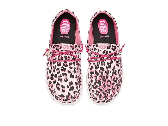 Кроссовки с леопардовым принтом Wendy Print Hey Dude Kids, Pink Leopard — фото 3