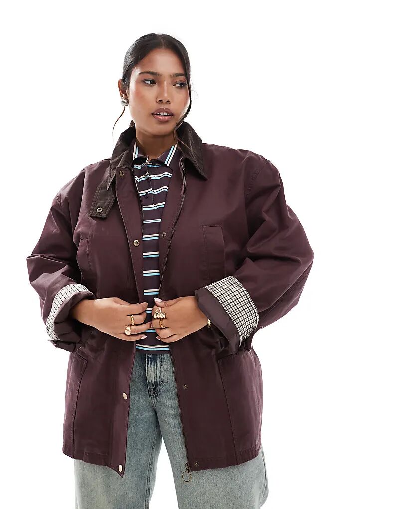 

Куртка Curve Hero Barn от ASOS DESIGN с присборенной талией, цвет сливовый Asos Curve, Фиолетовый, Куртка Curve Hero Barn от ASOS DESIGN с присборенной талией, цвет сливовый Asos Curve