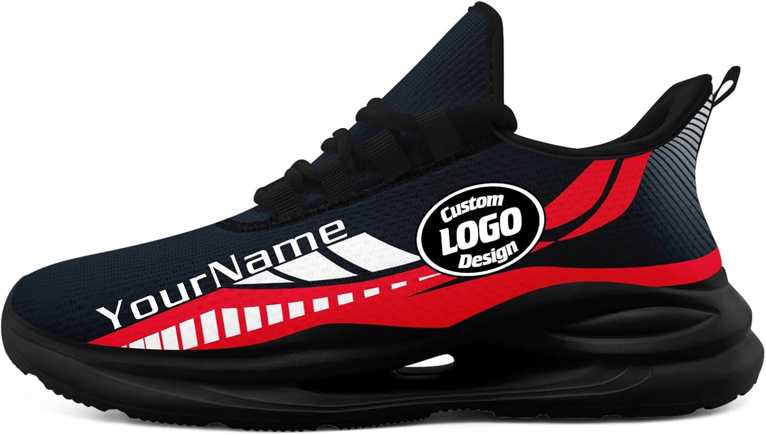 

Кастомизированные спортивные кроссовки с логотипом для мужчин и женщин, легкие дышащие беговые кроссовки из сетки Coolcustomize, белый/черный/красный