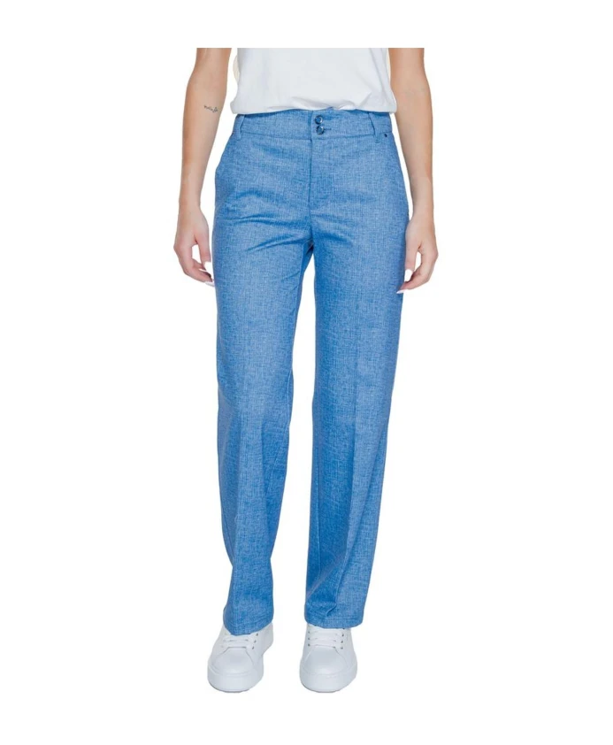 

Синие брюки-палаццо слегка свободного кроя. Street One, синий