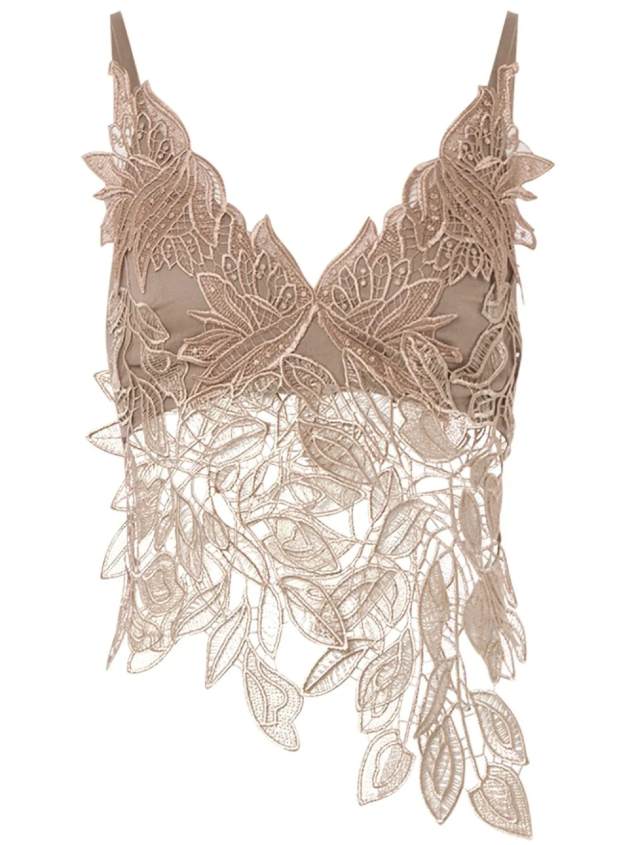 

Alberta Ferretti топ с цветочной вышивкой, нейтральный