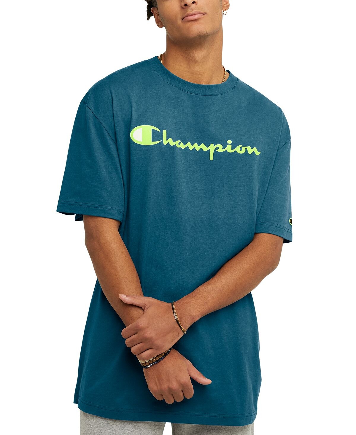 

Мужская футболка с надписью и логотипом Champion