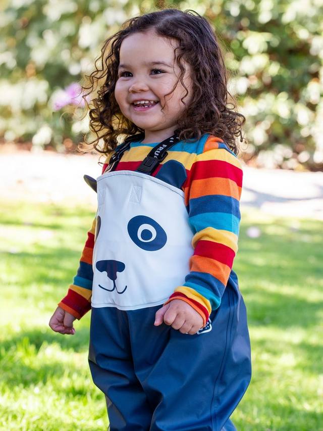 Детские непромокаемые штаны Puddle Buster Frugi, Navy Blue/Panda — фото 2
