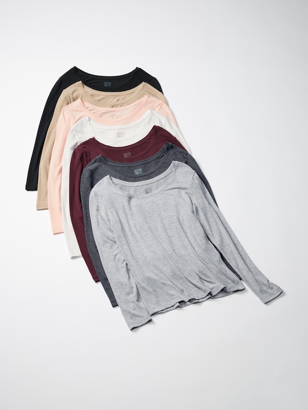 Футболка HEATTECH Extra Warm с овальным вырезом Uniqlo, 30 natural — фото 2