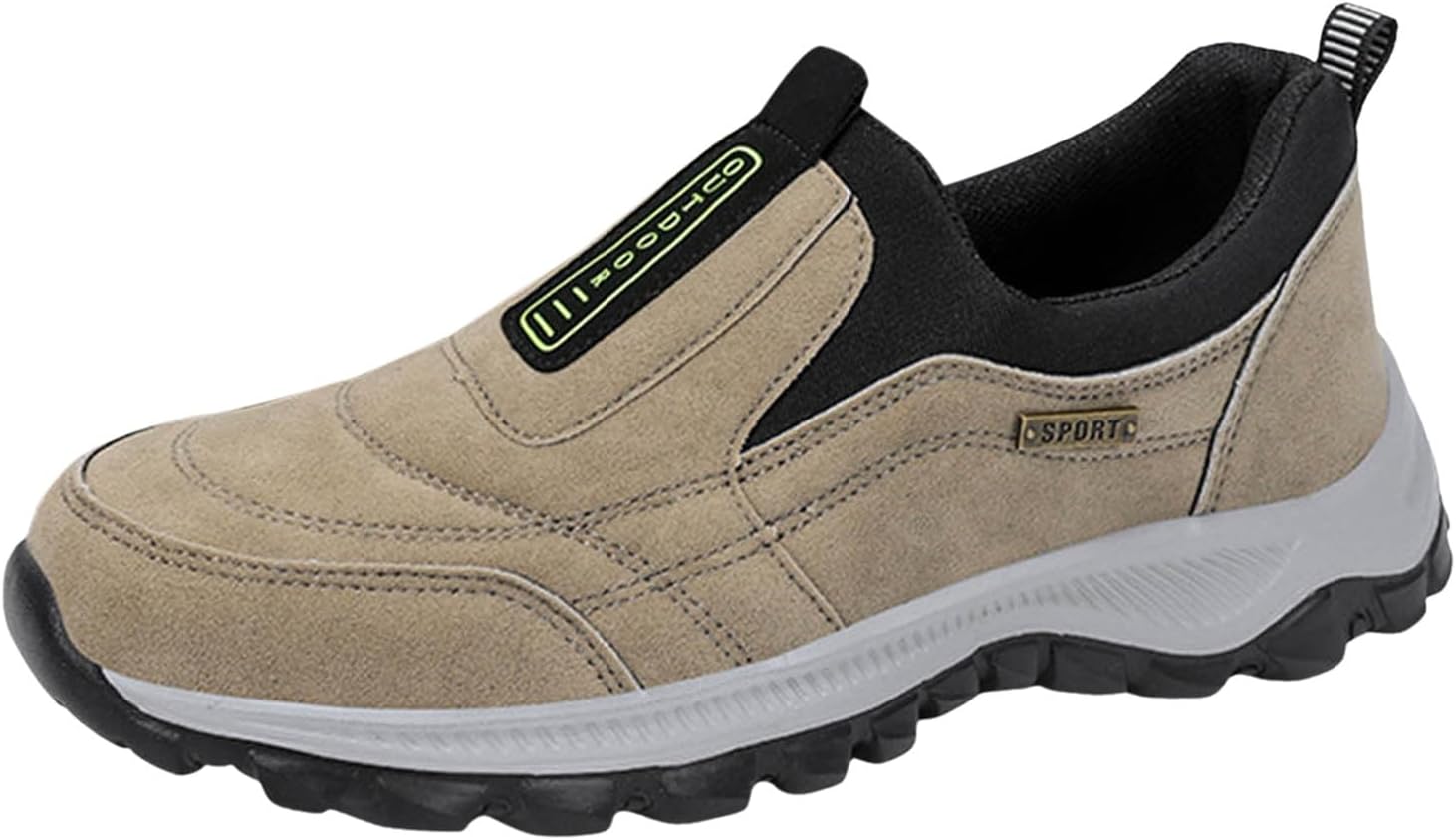 

Мужские кроссовки для ходьбы, мужские беговые туфли, повседневные слипоны, теннисные кроссовки, легкие спортивные обувь для тренировок с мягкой подошвой Iwihmiv, хаки