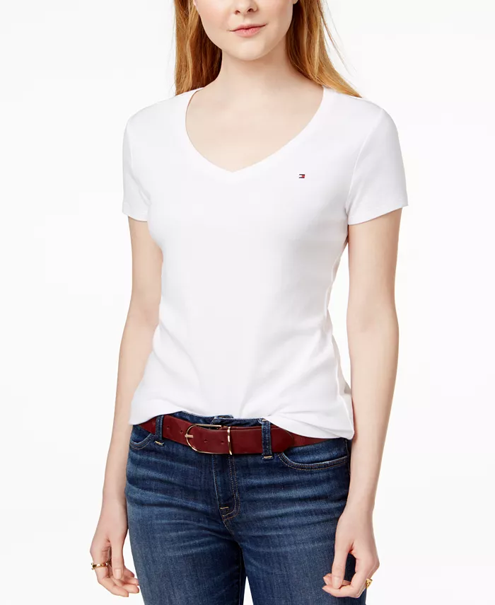

Женская футболка с V-образным вырезом Tommy Hilfiger, белый
