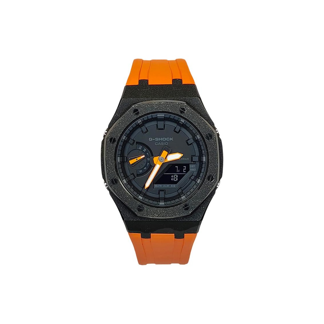 

CASIO Часы Men Liquid Crystal/Analog Dual Display Series Black Watch, Frost Black Sparkling Sandblasting Vibrant Orange