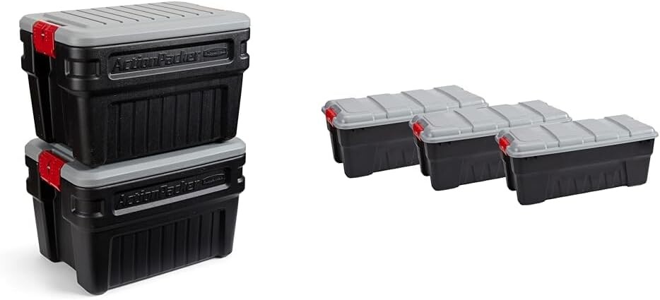 

Запираемый ящик для хранения Rubbermaid на 24 галлона, упаковка из 2 и большая сумка для хранения на 16 галлонов, упаковка из 3 штук, для использования на открытом воздухе, в промышленности, в тяжелых условиях