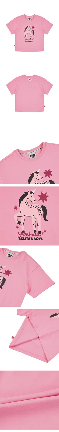 Детская розовая футболка с коротким рукавом от Belita&Boys — фото 3
