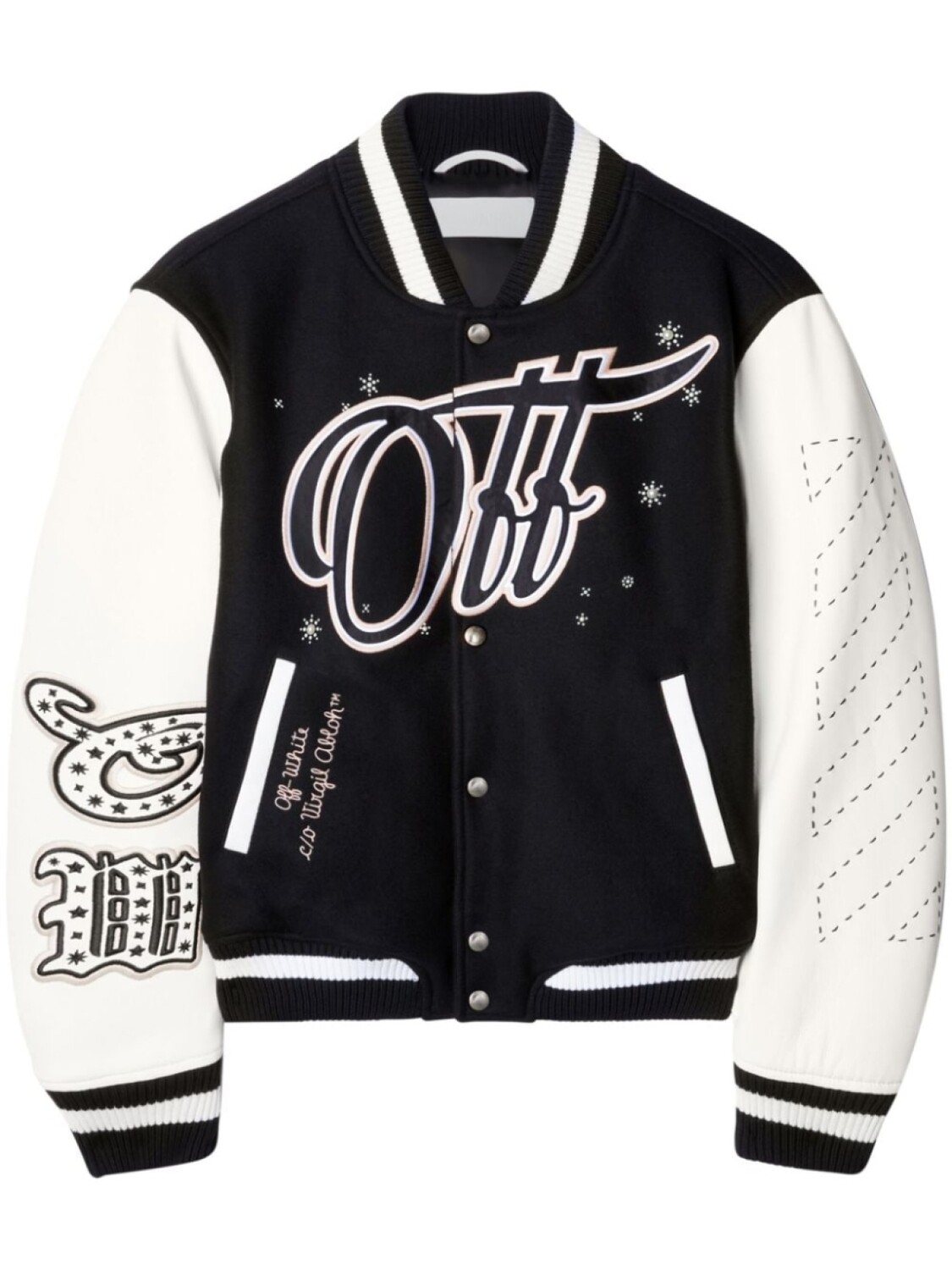 

Off-White куртка университетской формы Wo Bling Stars, черный
