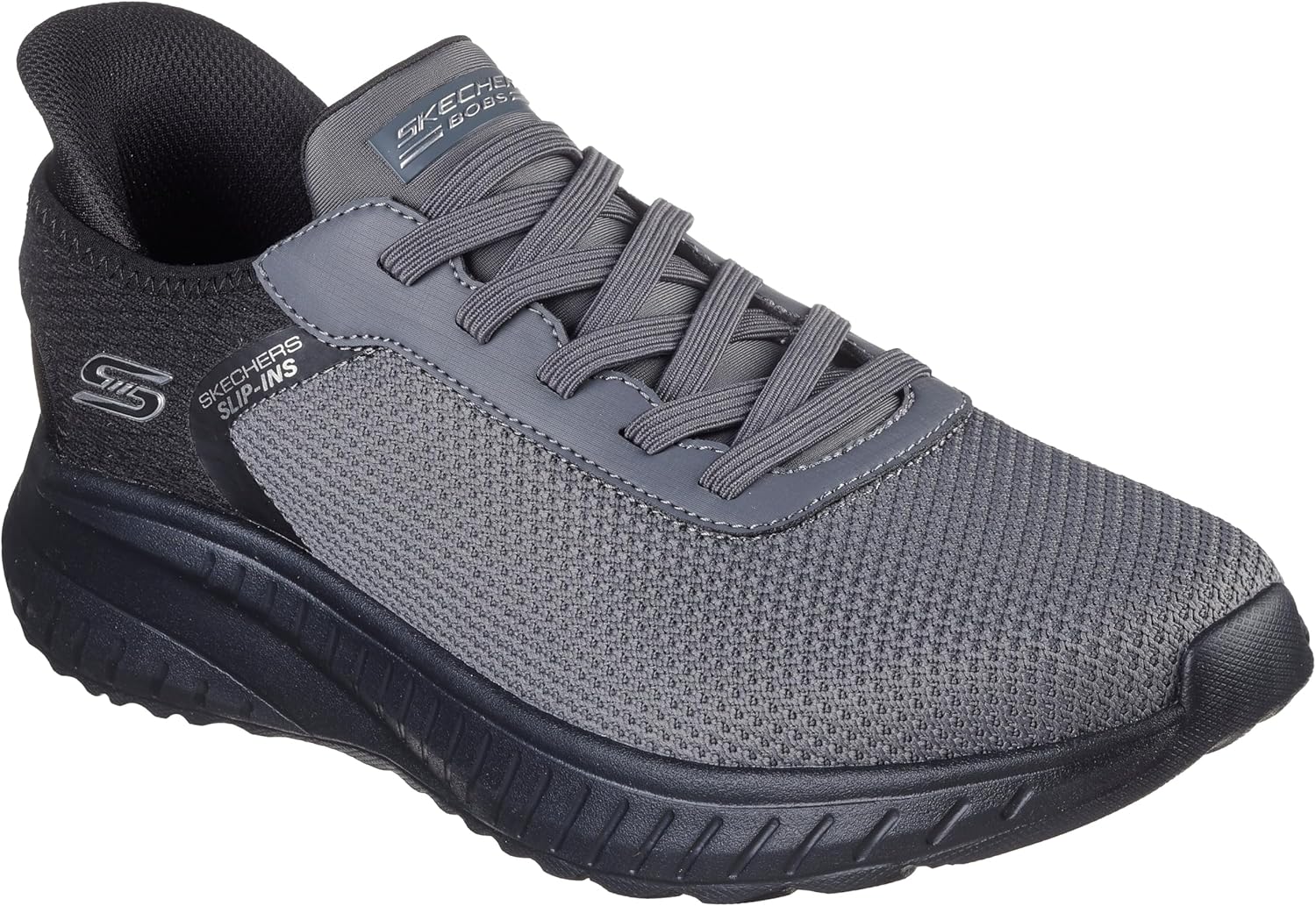 Мужские слипоны Skechers Bobs Squad Chaos - Solid Tour, темно-серый — фото 4