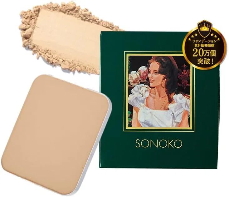 Пудра компактная освежающая охра Sonoko SPF12 PA++, 12 г