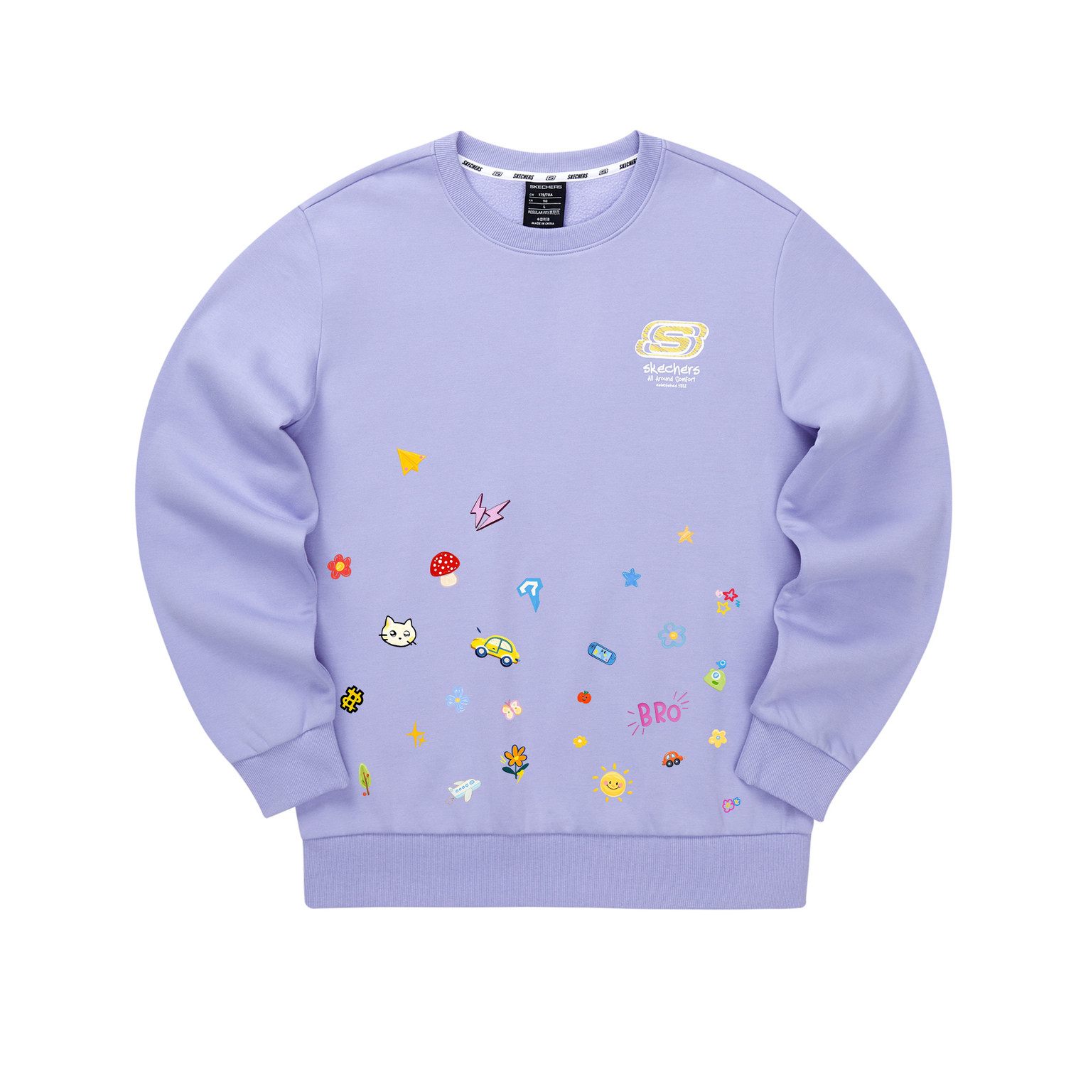 

Повседневный свитшот Unisex Skechers, светло-фиолетовый