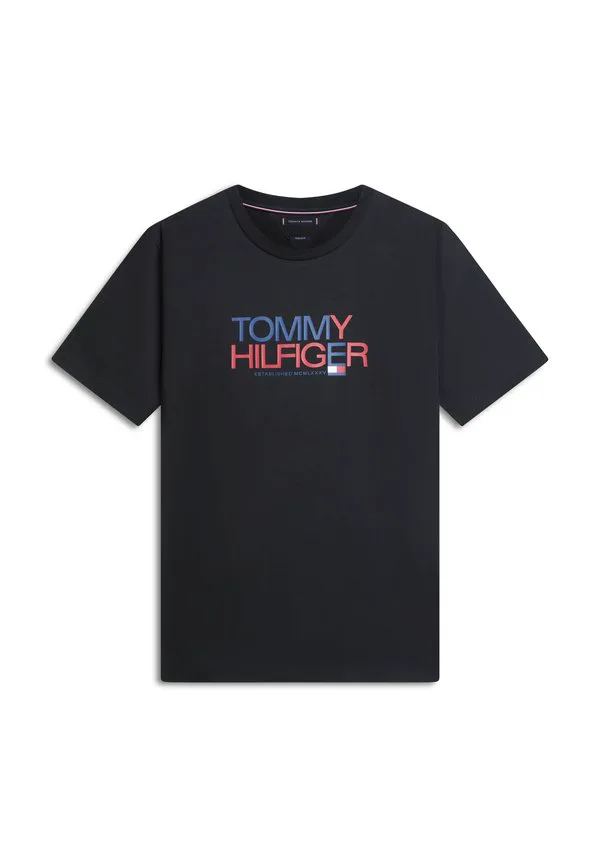 Футболка с логотипом, круглый вырез, принт. Tommy Hilfiger, Black — фото 4
