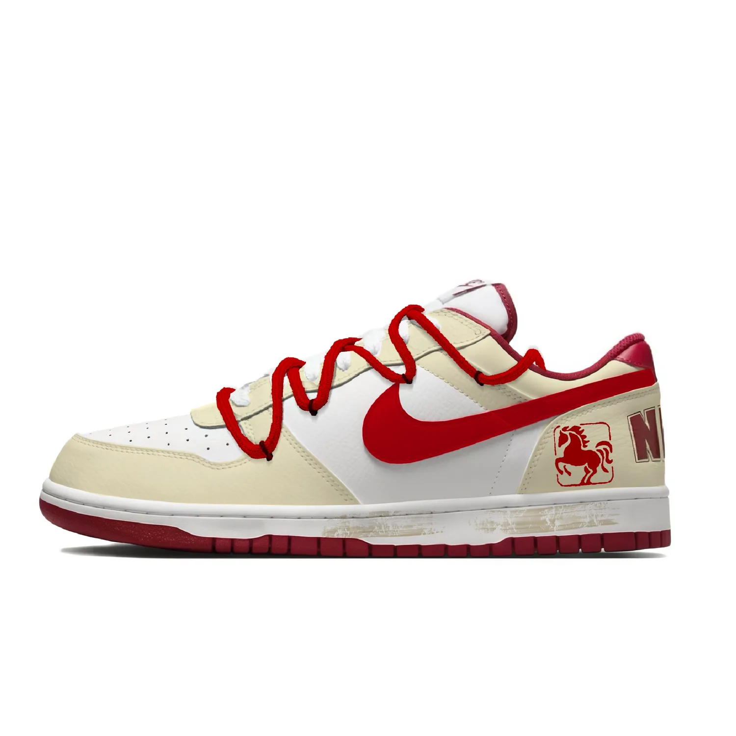 Nike Кроссовки для скейтбординга Big Scarlet Abрасение Resistant Breathable Low top мужские красные желтые