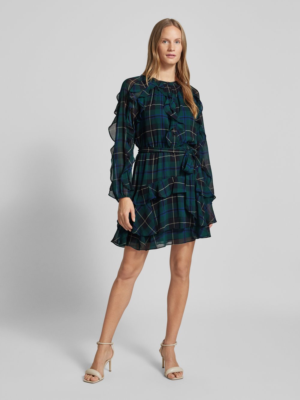 

Многоярусное платье длиной до колена Lauren Ralph Lauren, синий