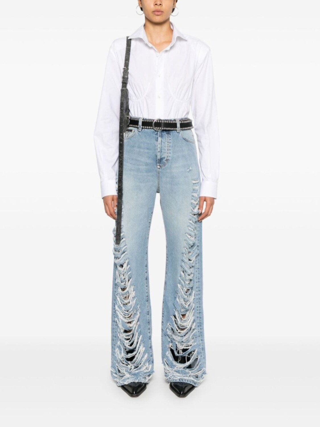 

Philipp Plein рваные брюки, синий