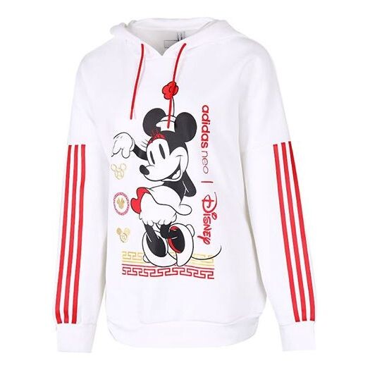 

Толстовка с капюшоном neo x disney mickey mouse crossover cny print white Adidas, белый