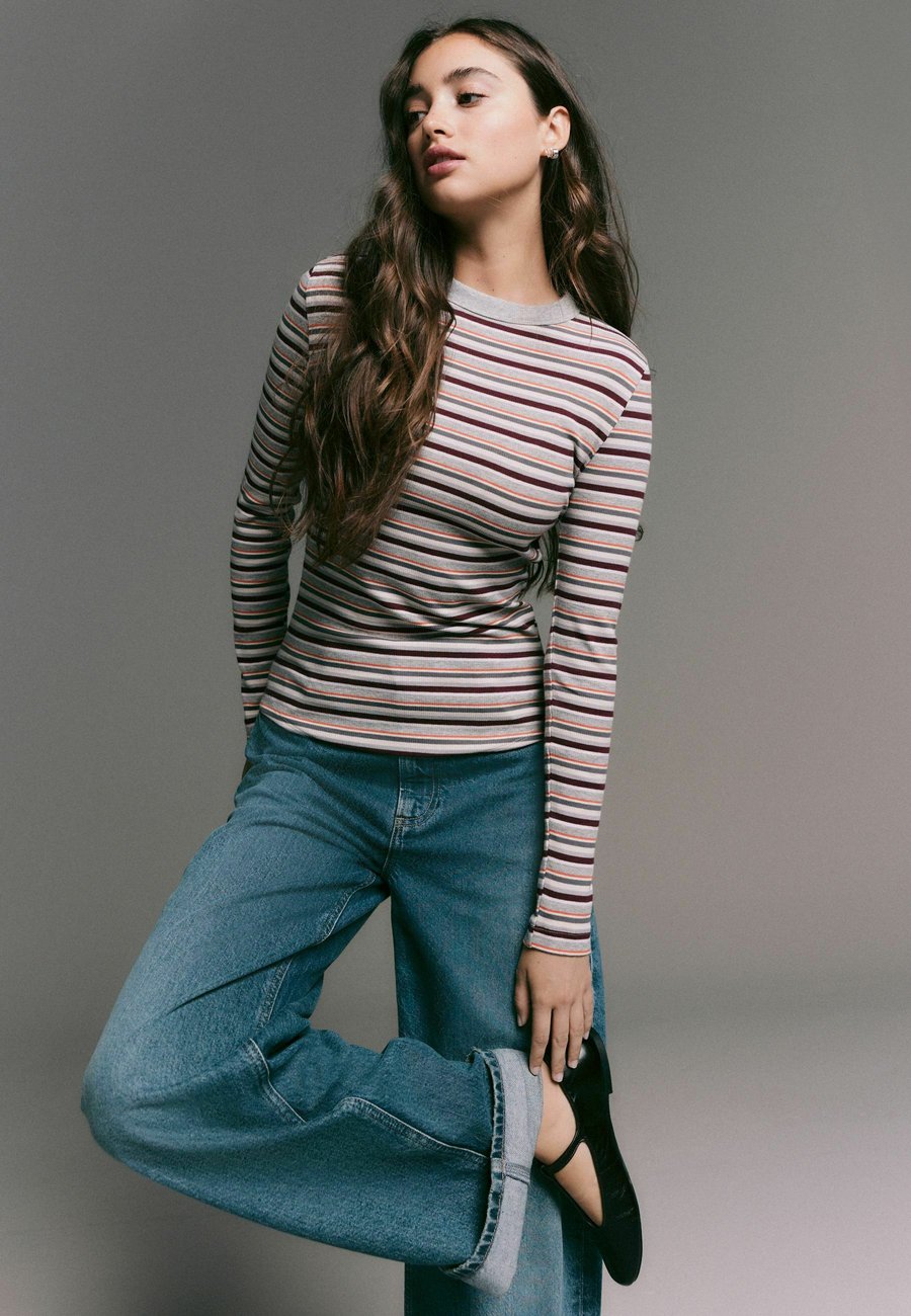 

Топ Next Long sleeved top, Grey Marl Multicolour Stripe/Grey