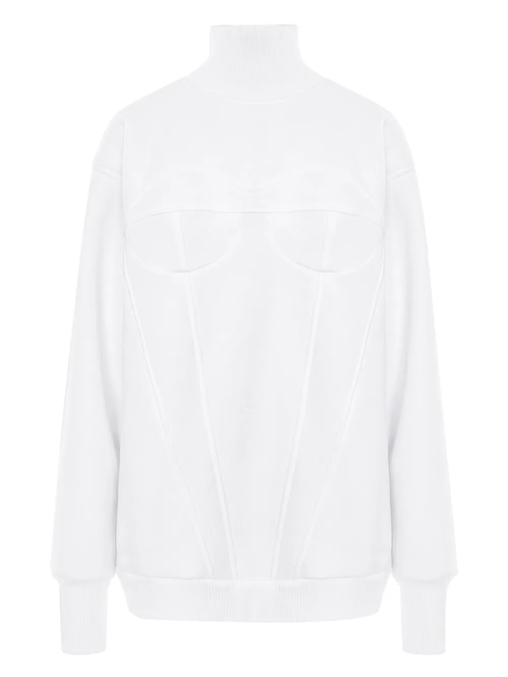 

Свитшот с корсетным эффектом и воротником-стойкой Hamza, белый