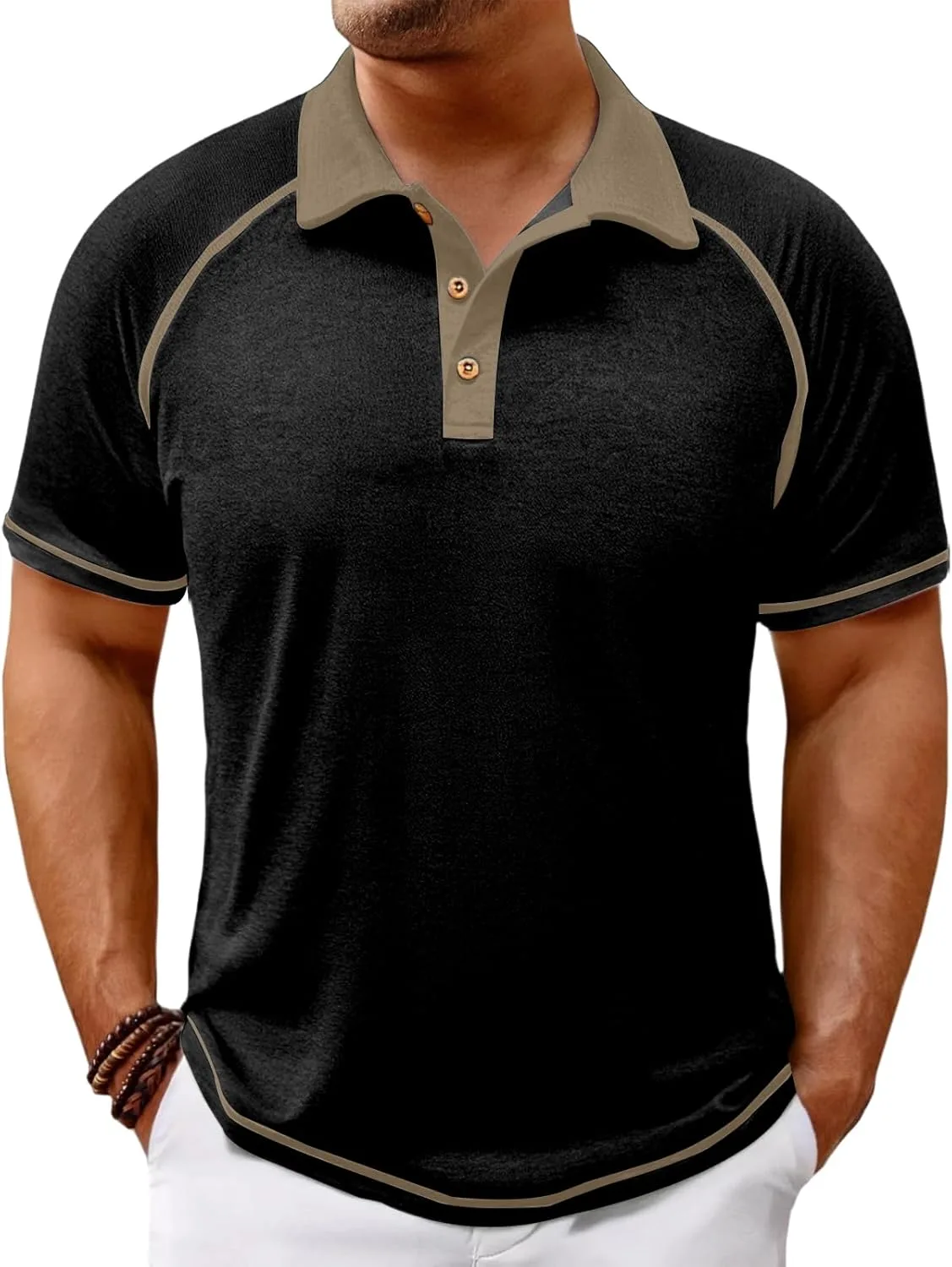 

Мужская хлопковая поло с коротким рукавом и реглан для лета CHXLQQX