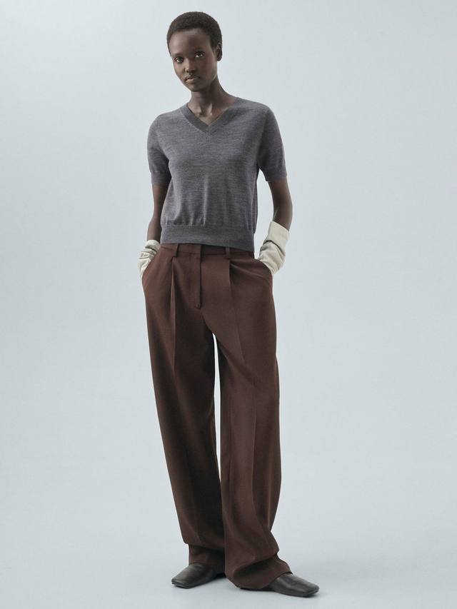 

Топ Kelly из чистой шерсти Mango, Medium Grey