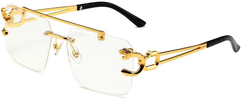 

100 штук солнцезащитных очков без оправы из золотистого цинкового сплава с двойной перемычкой, 7 цветов, оптовая продажа, защита от УФ-излучения UV400 ENSARJOE, 1pc-transparent