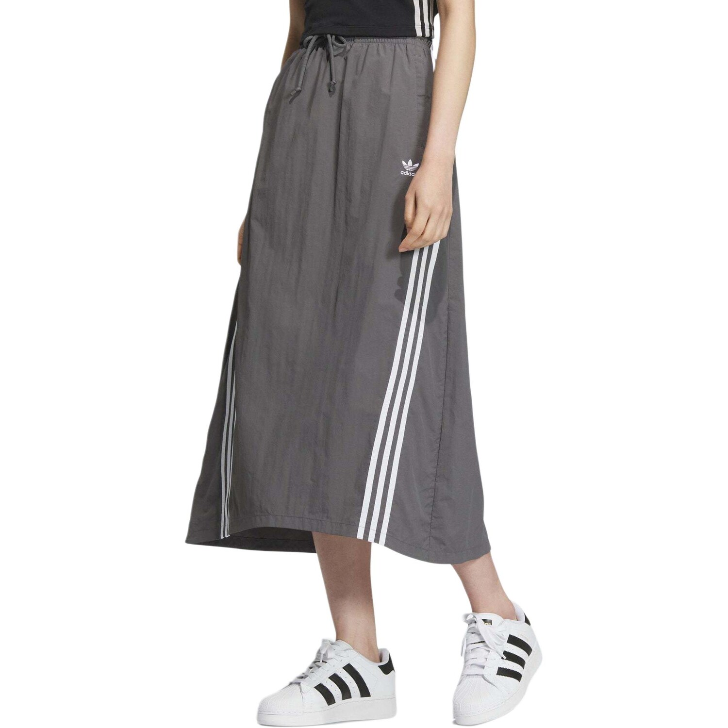 Юбка Parach Casual Long Skirt Женская темно-серая Adidas Originals — фото 3