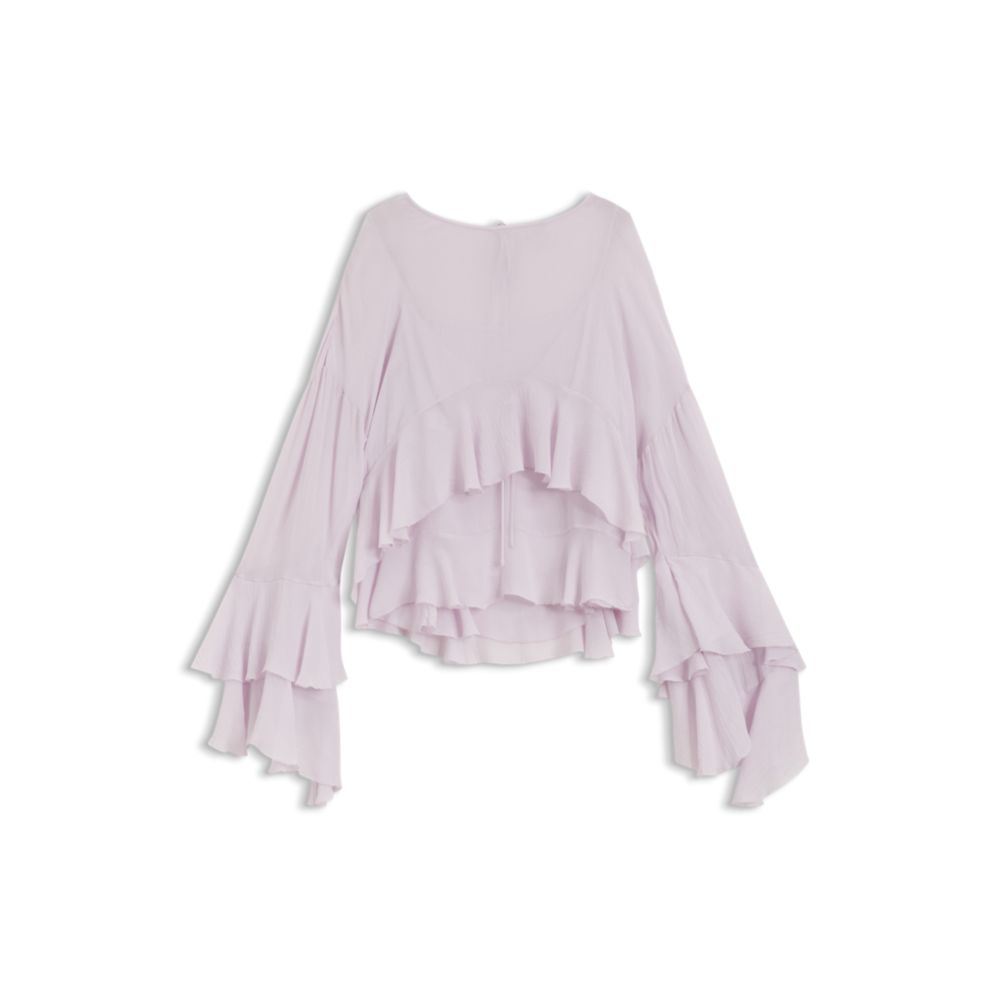 

Блузка свободного кроя из ткани сирсакер BOSS, светло-фиолетовый