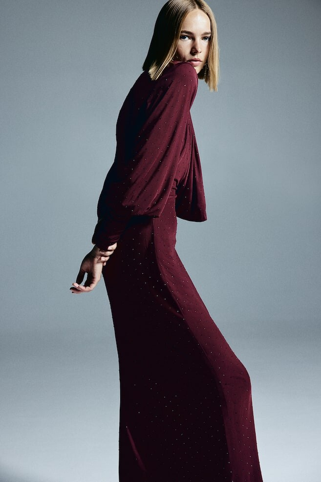 

Платье со стразами H&M, красный