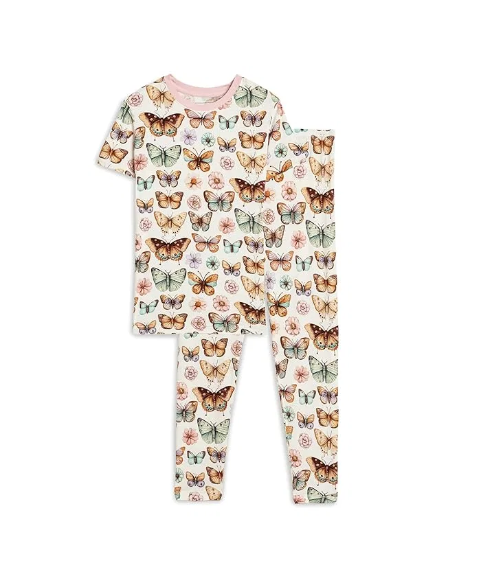 Пижама с принтом обезьян Kickee Pants Kids, Botanical Butterflies