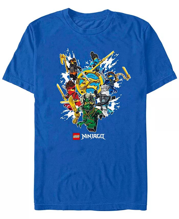 

Мужская футболка с коротким рукавом Lego Ninjago Ninja Group Fifth Sun, синий