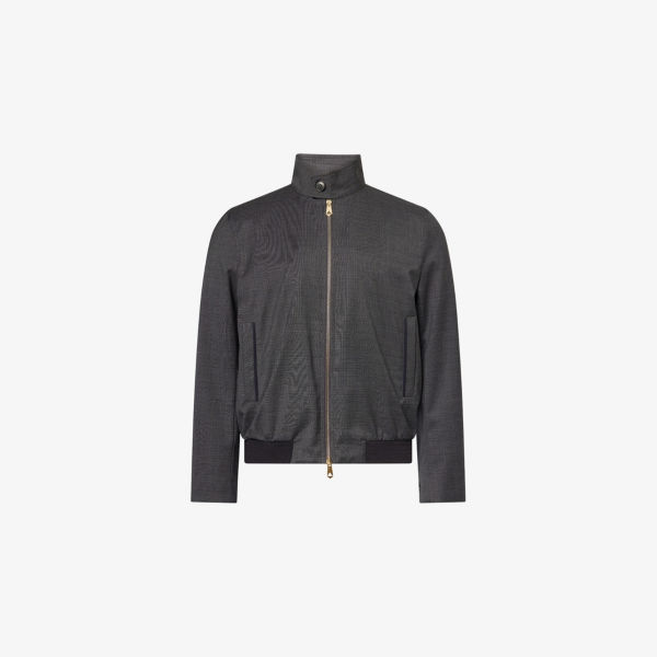 

Классическая шерстяная куртка-бомбер Check Paul Smith, серый