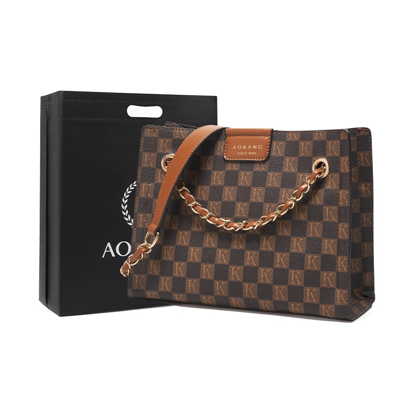 

AOKANG Сумка-шоппер из ПВХ для мам через плечо подмышечная женская кофе карамельный кофе классический черный хаки кофе, Caramel Coffee