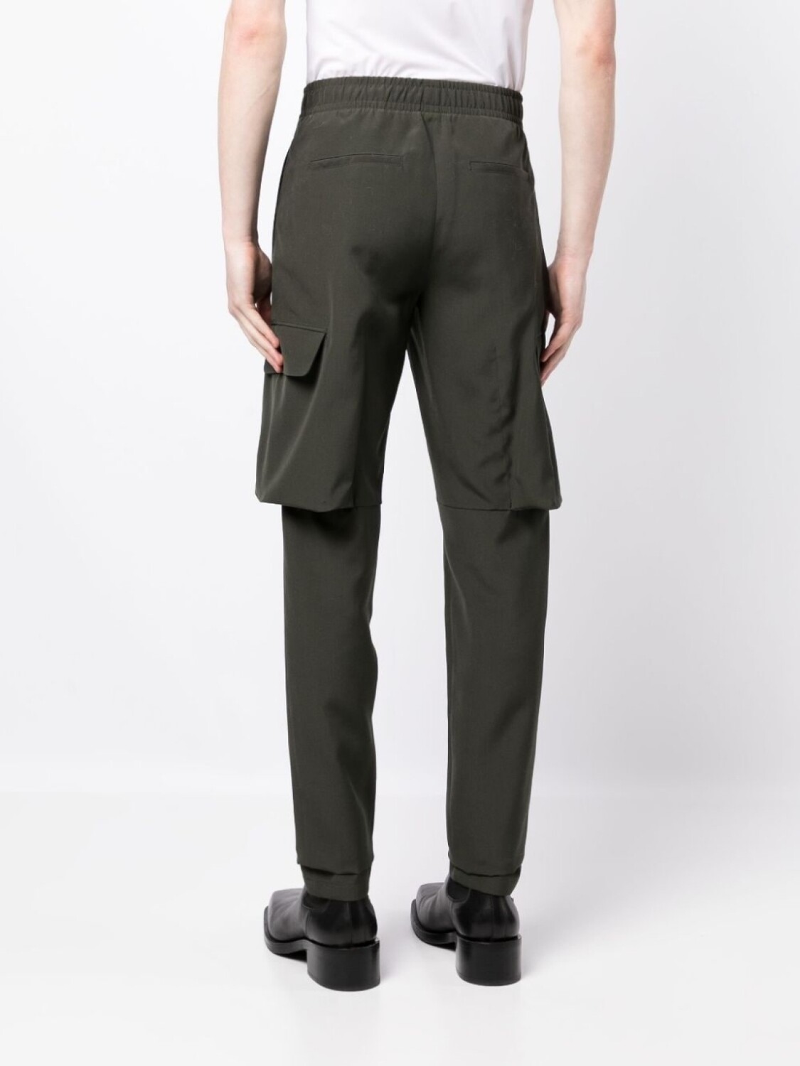 Givenchy шерстяные брюки карго прямого кроя, зеленый — фото 4