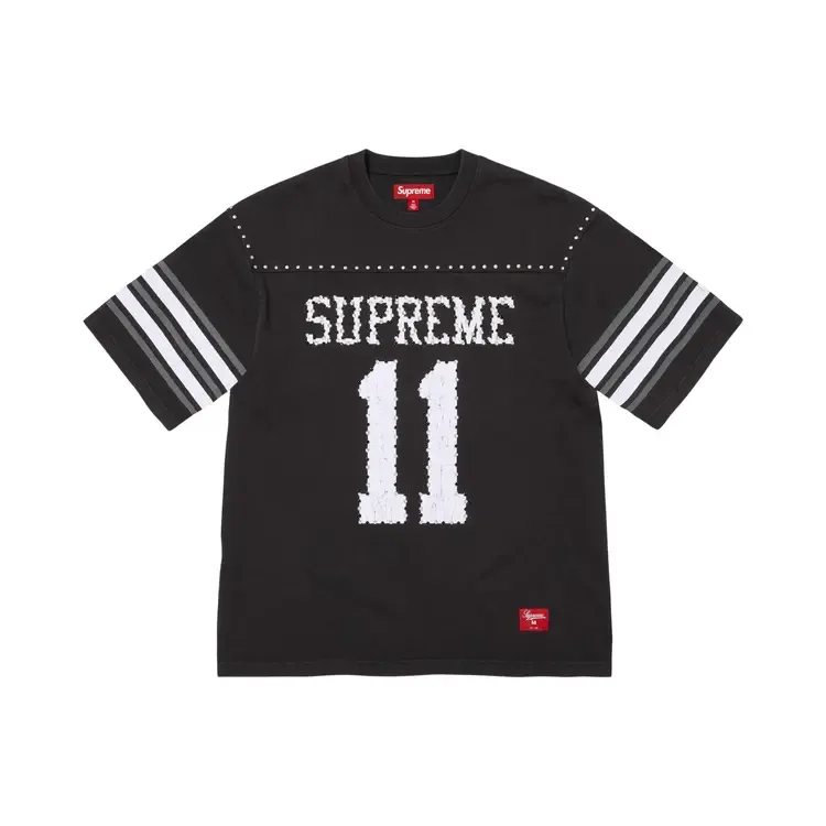 Футболка Supreme с коротким рукавом и заклепками, черная